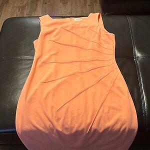 Calvin Klein Vibrant Peach Midi Dress